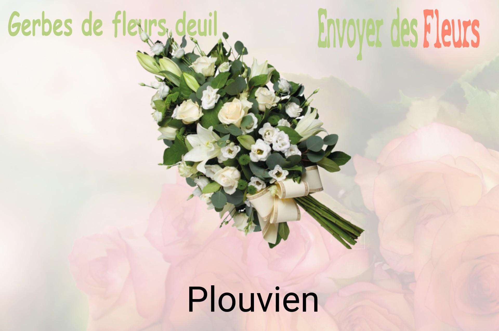 Gerbe de fleurs de deuil livrée à Plouvien